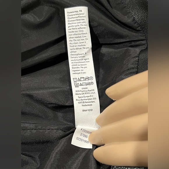 SPANX Womens Jacket Moto Faux Black Leather Size Small - Picture 12 of 16